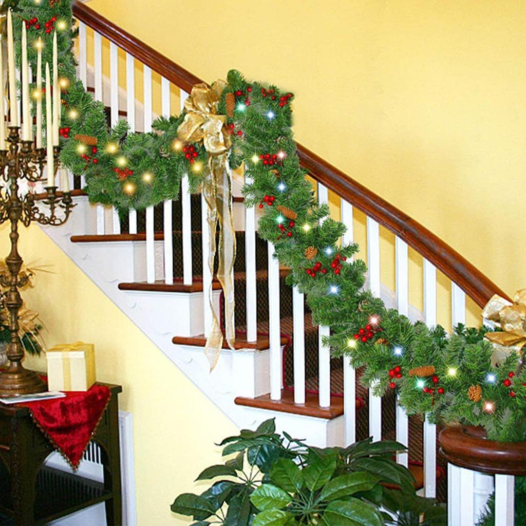 Lighted Christmas Garland Waterproof Christmas Rattan Decor Lightweight Decorations Ornaments For Party Company Window Outdoor
