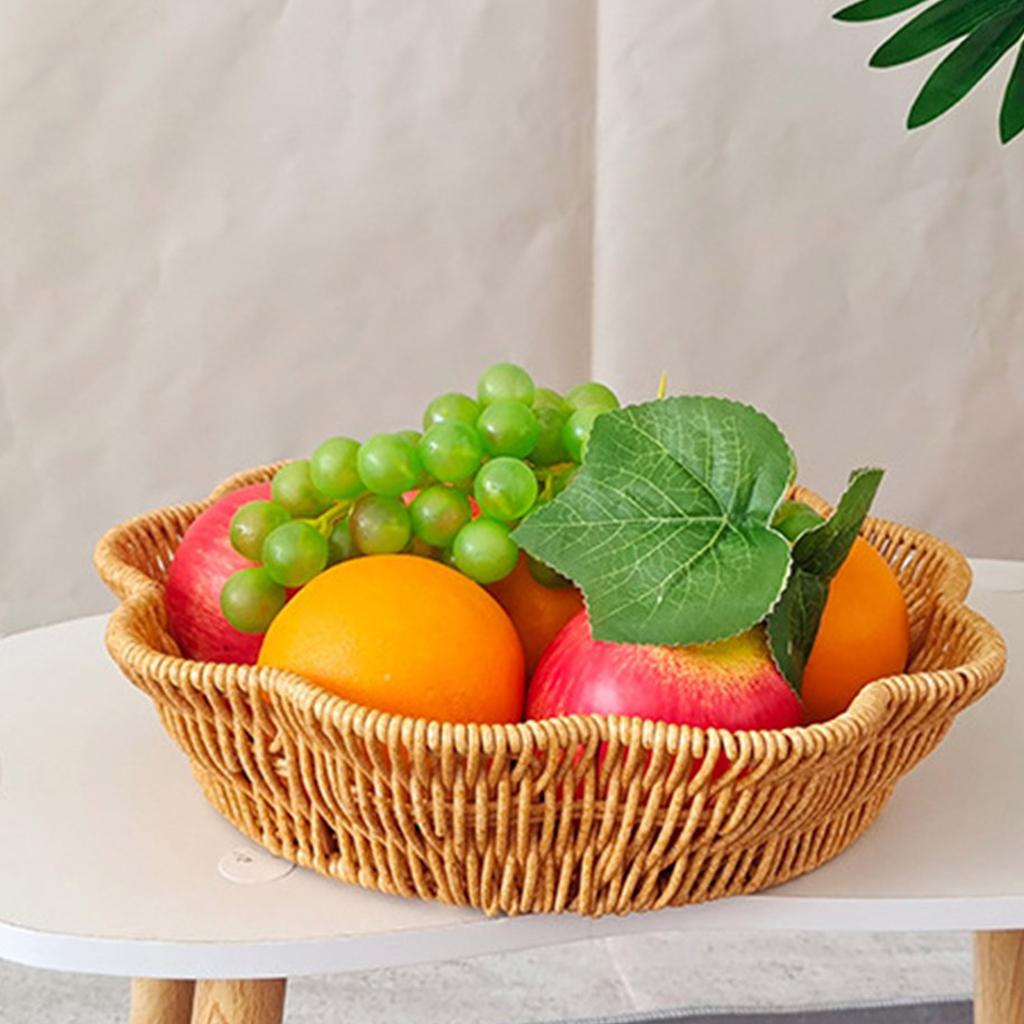 Panier à pain en osier synthétique, plateau à fruits tissé à la main, paniers à légumes et fleurs pour cuisine et restaurant
