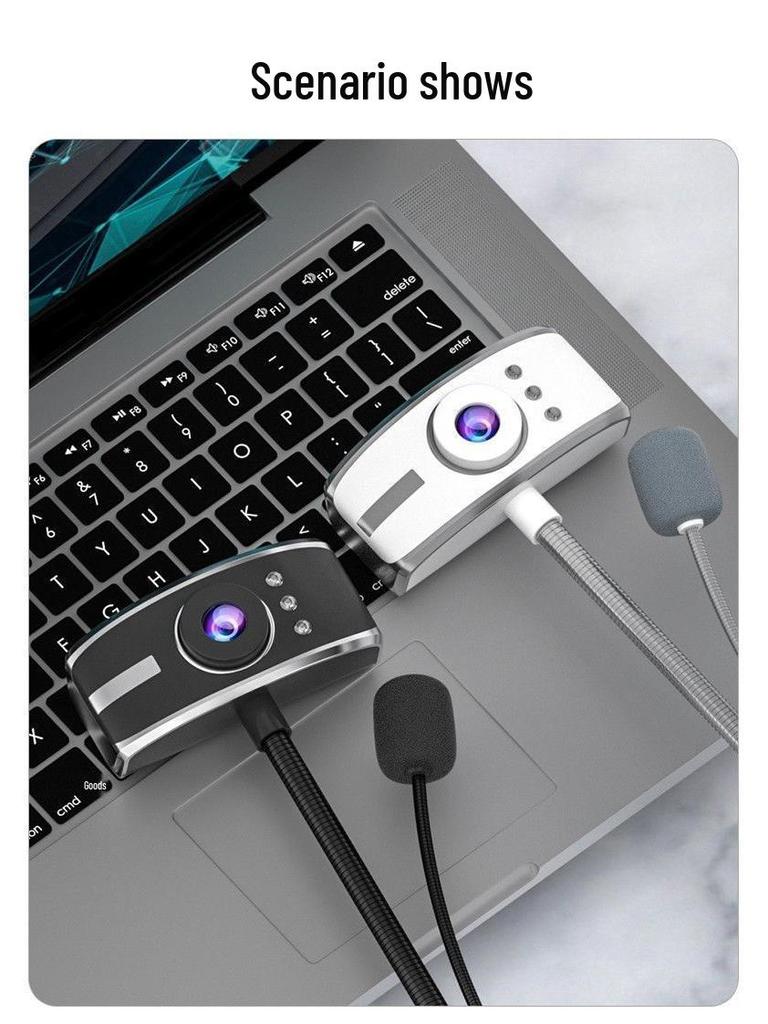 Webcam USB ad Alta Definizione con Microfono per Lezioni Online e Live Streaming, Installazione Senza Driver