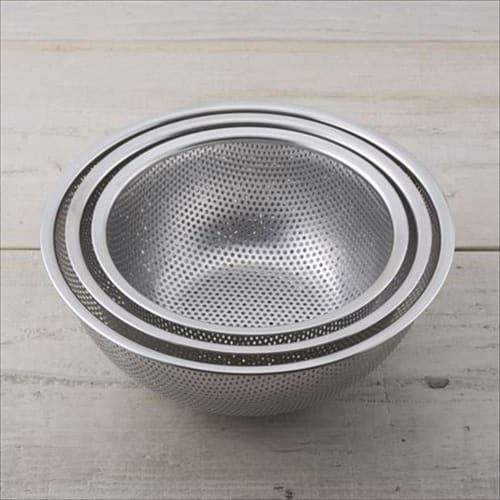 Kai Brand Bowl (Punching) Bowl 3 Piece Set Cooking Utensils for Single Living 18cm / 21cm / 24cm Stainless Steel Stackable Storage Integrated Type