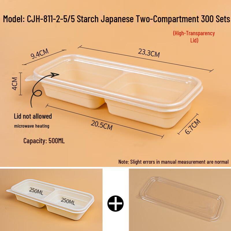 Corn Starch Compartmented Disposable Lunch Boxes