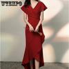 WTEMPO Damenkleid, sexy, hochgeschnitten, Fischschwanzkleid, Hüfttaille, schmales Kleid mit Trägern, hohles Partykleid