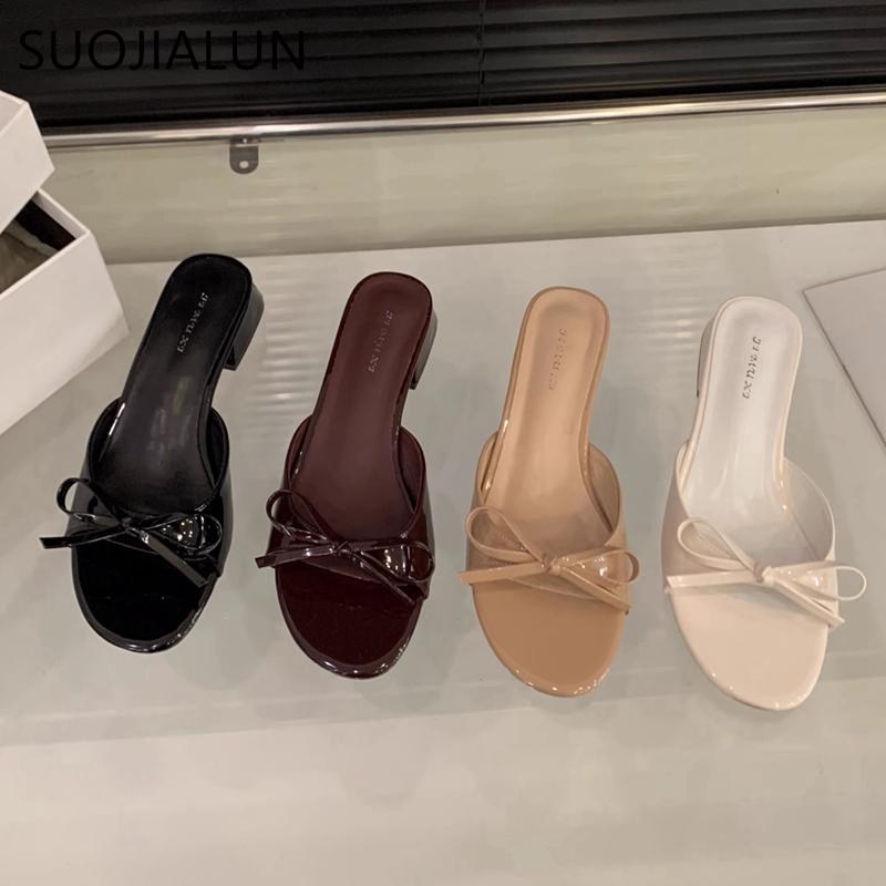 Fashion SUOJIALUN 2025 Summer New Brand Women Slipper Fashion Flat Heel Outdoor Dress Vacation Slides Shoes Outdoor Casual Sandal Shoes