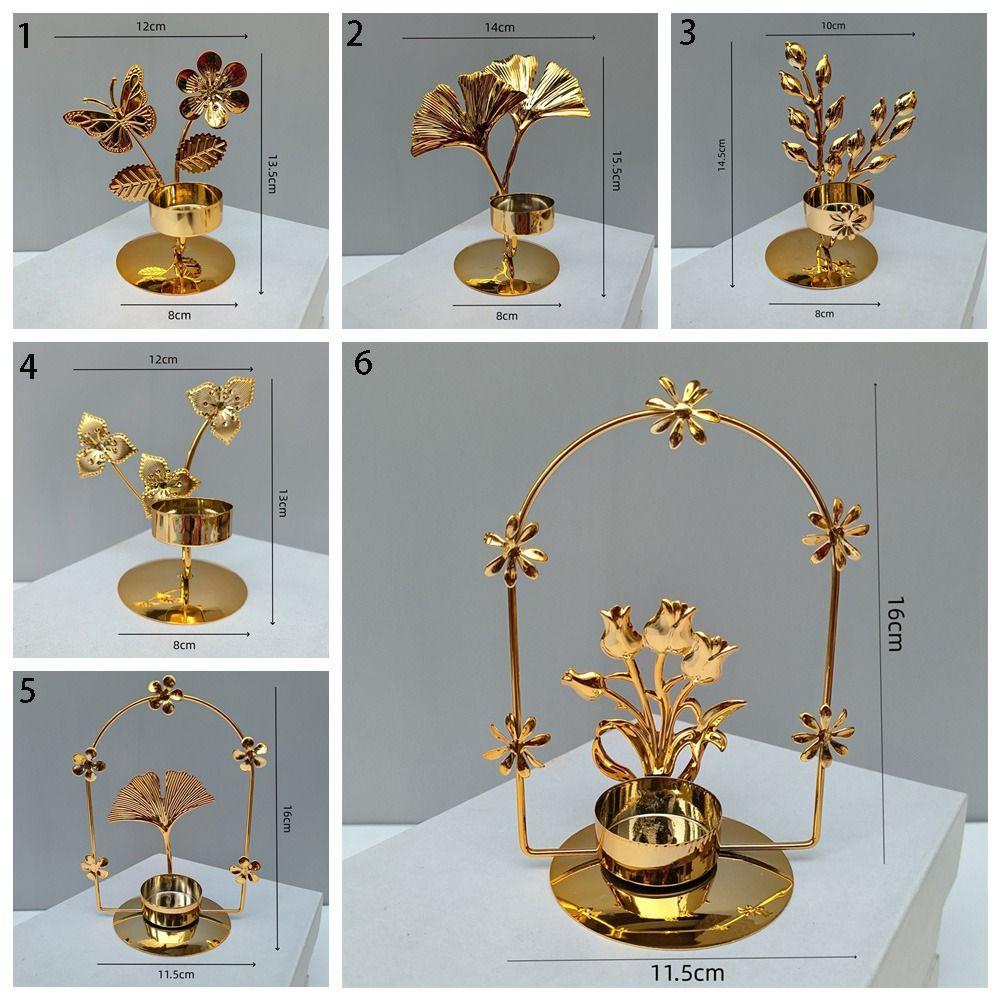 Exquisite Nordic Candle Holder Light Luxury Metal Candlestick Ginkgo Candle Holder  Living Room