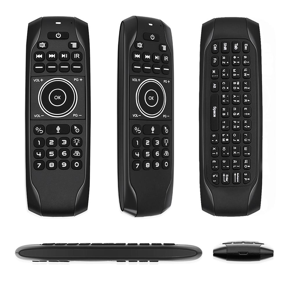 Backlit 2.4G Air Mouse Wireless Keyboard Russian English Version Voice Control 6-Axis Motion
