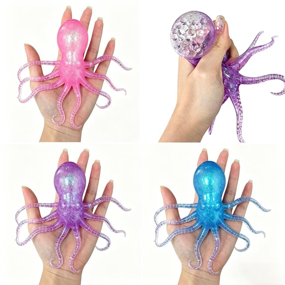 4 Styles Jellyfish Octopus Stress Balls For Kids Adults Squeeze Balls Sensory Fidget Toy Squishy Toys Gifts