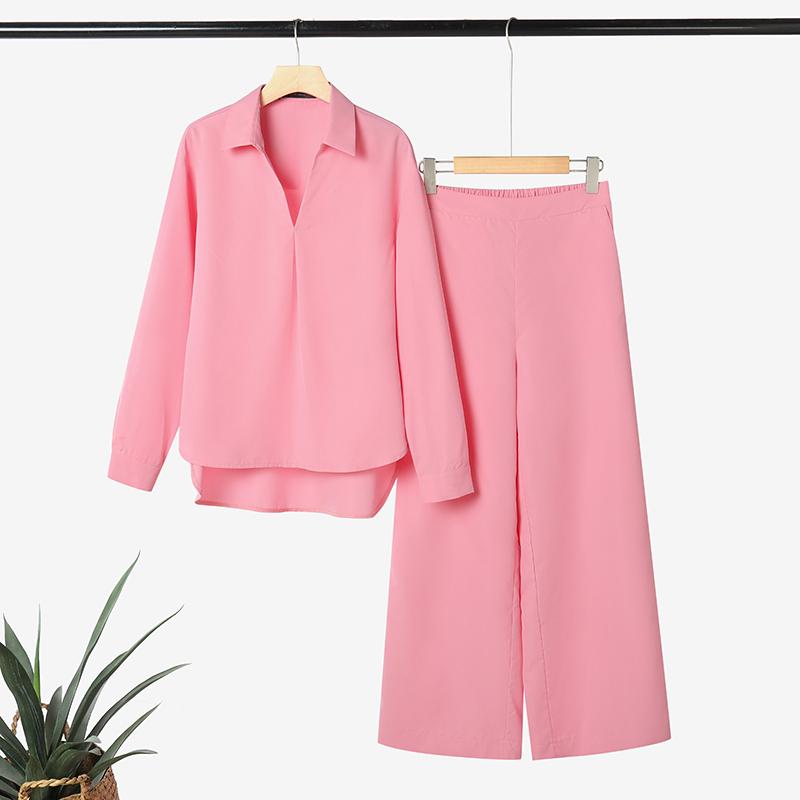 ZANZEA Women Long Sleeve Blouse and Pants Casual Two Piece Suit Sets