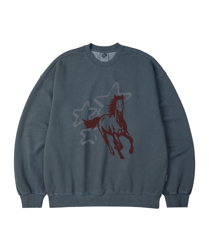 WILDROCK Star Horse Pigment Oversized Sweatshirt_5 Col