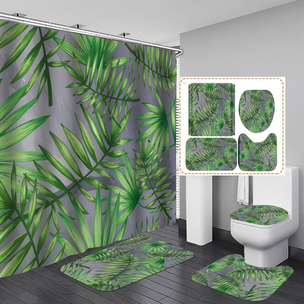 Xiyin Waterproof High Definition Shower Curtain Set - Four-Piece, No-Drill Partition for Bathroom or Hotel.