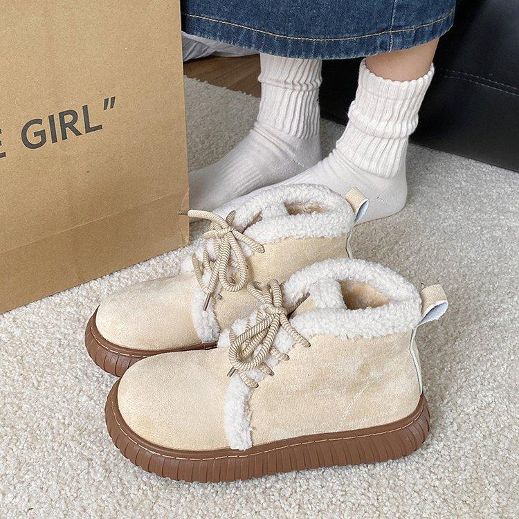 

Інтернет-знаменитість снігові чоботи жіноче взуття осінь і зима нові популярні зимові оксамитові жіночі чоботи японські ретро платформа хліб бавовняні туфлі 40