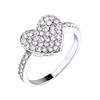 Heart-Shaped Full Diamond Ring - Stylish European & American Fashion Jewelry for Women