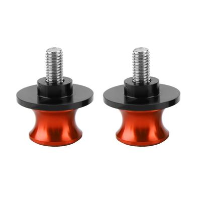2 stuks 10 mm Motor CNC Achterstandaard Swingarm Bobbins Stand Swingarm Bobbins (Oranje)