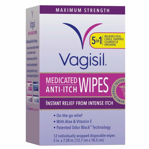 

Vagisil Anti-Itch Medicated Wipes, Maximum Strength 12 ea