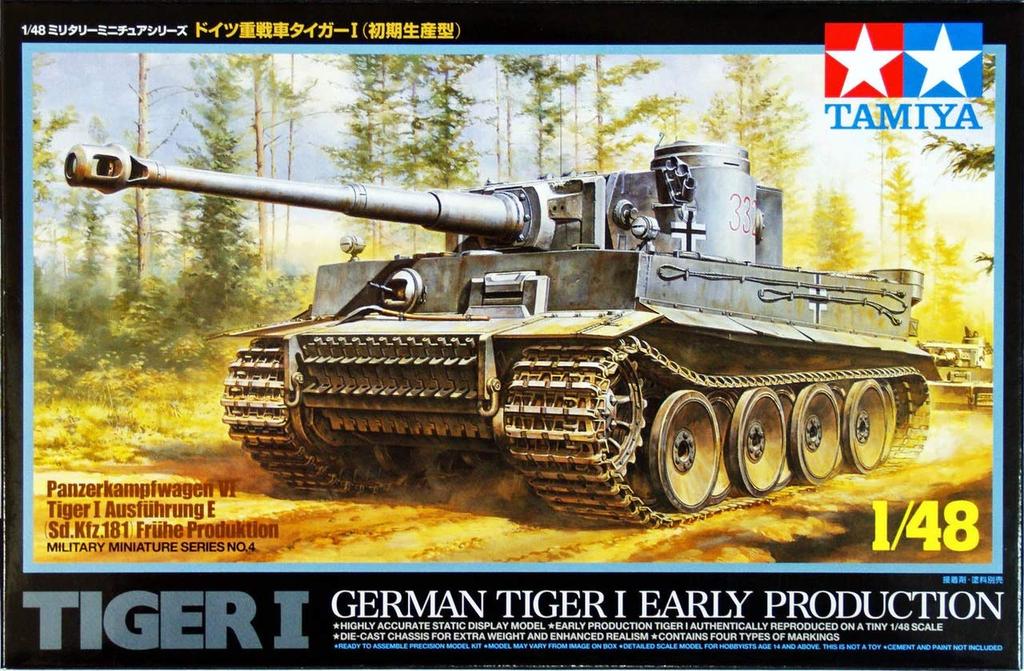Tamiya Vojenská miniaturní série Německý těžký tank Tiger I Typ rané výroby 32504 1/48 č. 04