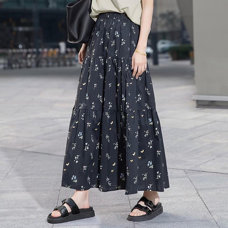 Women's High-Waist Floral Patchwork Long Skirt