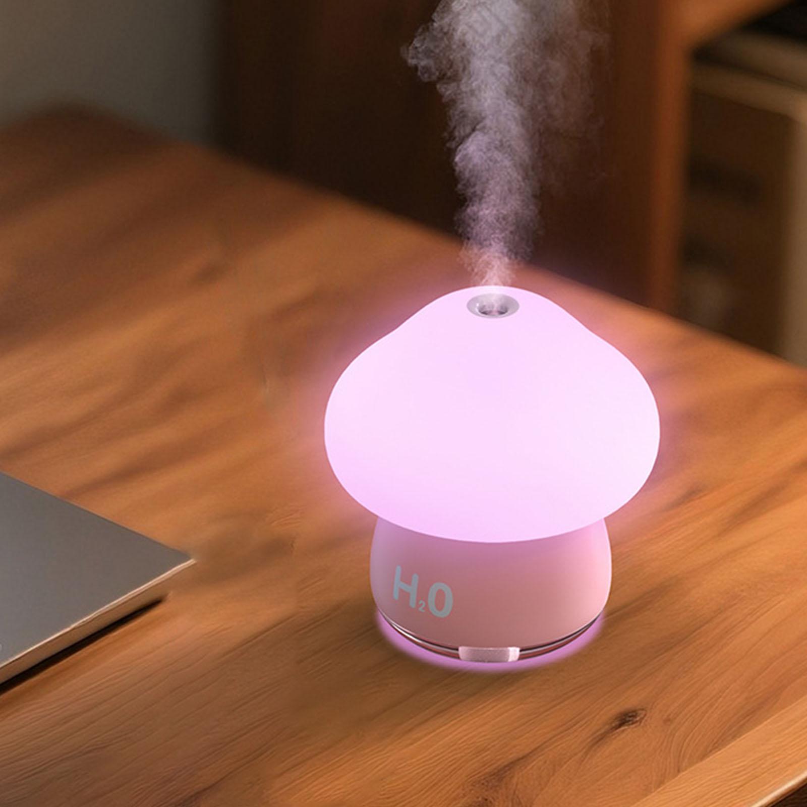 

200ml Mini Silicone Pat Lamp with Humidifier Cute Bedside Touch Lamp Funny Mushroom Decor Light for Bedroom Living Room Desktop розовый
