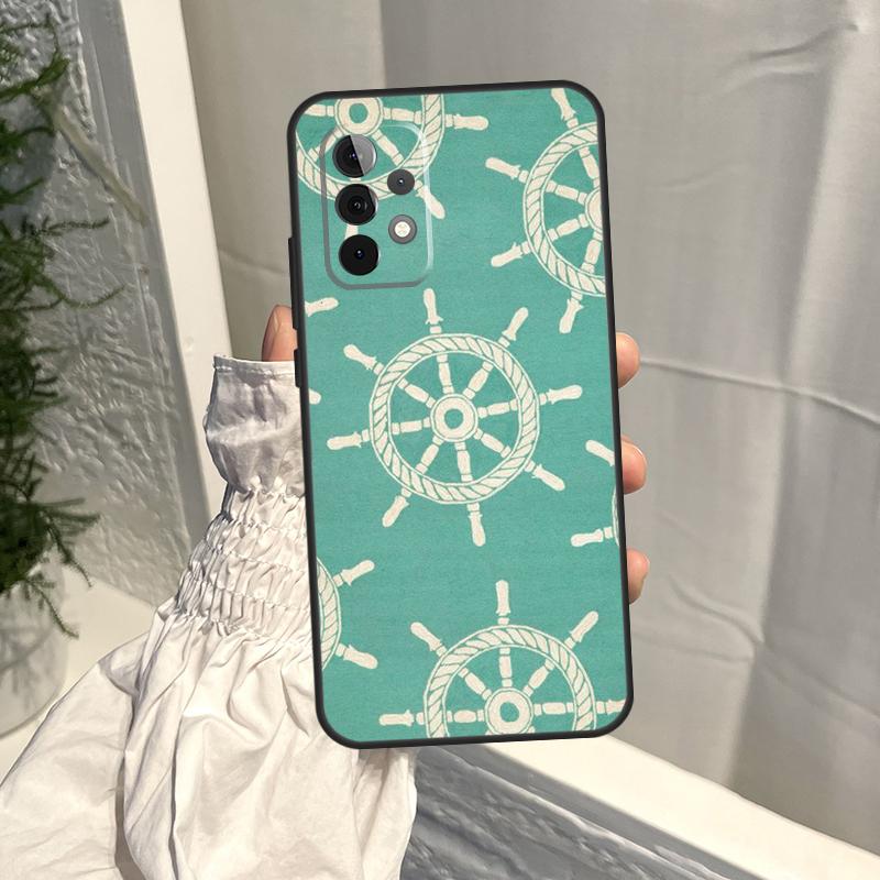 Paski Kotwica Łódź Koło Sterowe Etui Dla Samsung Galaxy A35 A55 A15 A34 A54 A14 A56 A52 A53 A16 A26 A36 A32 A12 A33 A13 A17