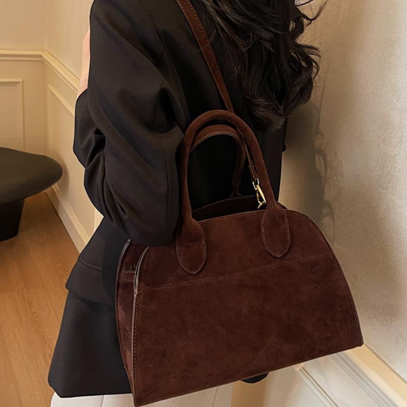 Small-scale Design Fashionable Hand-held Briefcase with Large Capacity, Genuine Leather Texture, Cross-body Bag