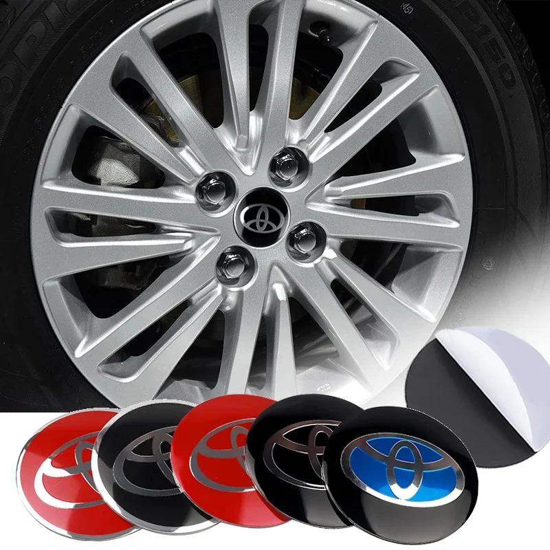 56MM 4Pcs Car Styling Aluminum Wheel Center Hub Caps Stickers For Toyota Rav4 Corolla Camry Aqua  Cross Yaris Auris TRD GR Sport FM1