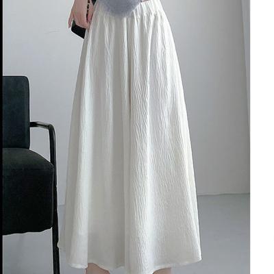 White Skirt and Pants for Women In Summer Fluttering Pleated A-line Skirt for Spring and Autumn Cotton and Linen High Waist Drooping Wide-leg Pants
