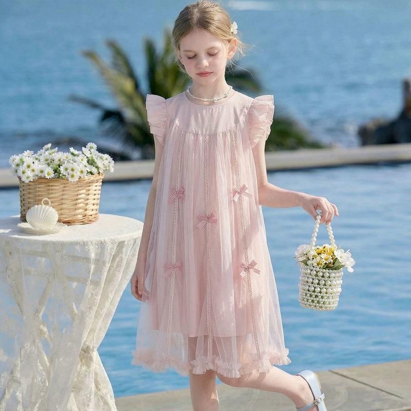 Sweet Pink Dress for Girls - Summer Children's Fashionable Princess Dress