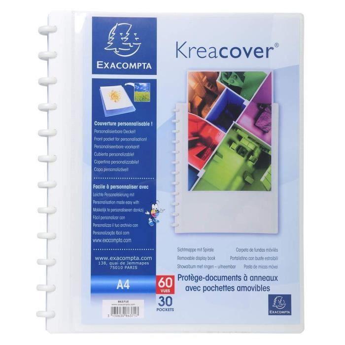 Protège-documents à anneaux et pochettes détachables KreaCover® 60 vues - A4
