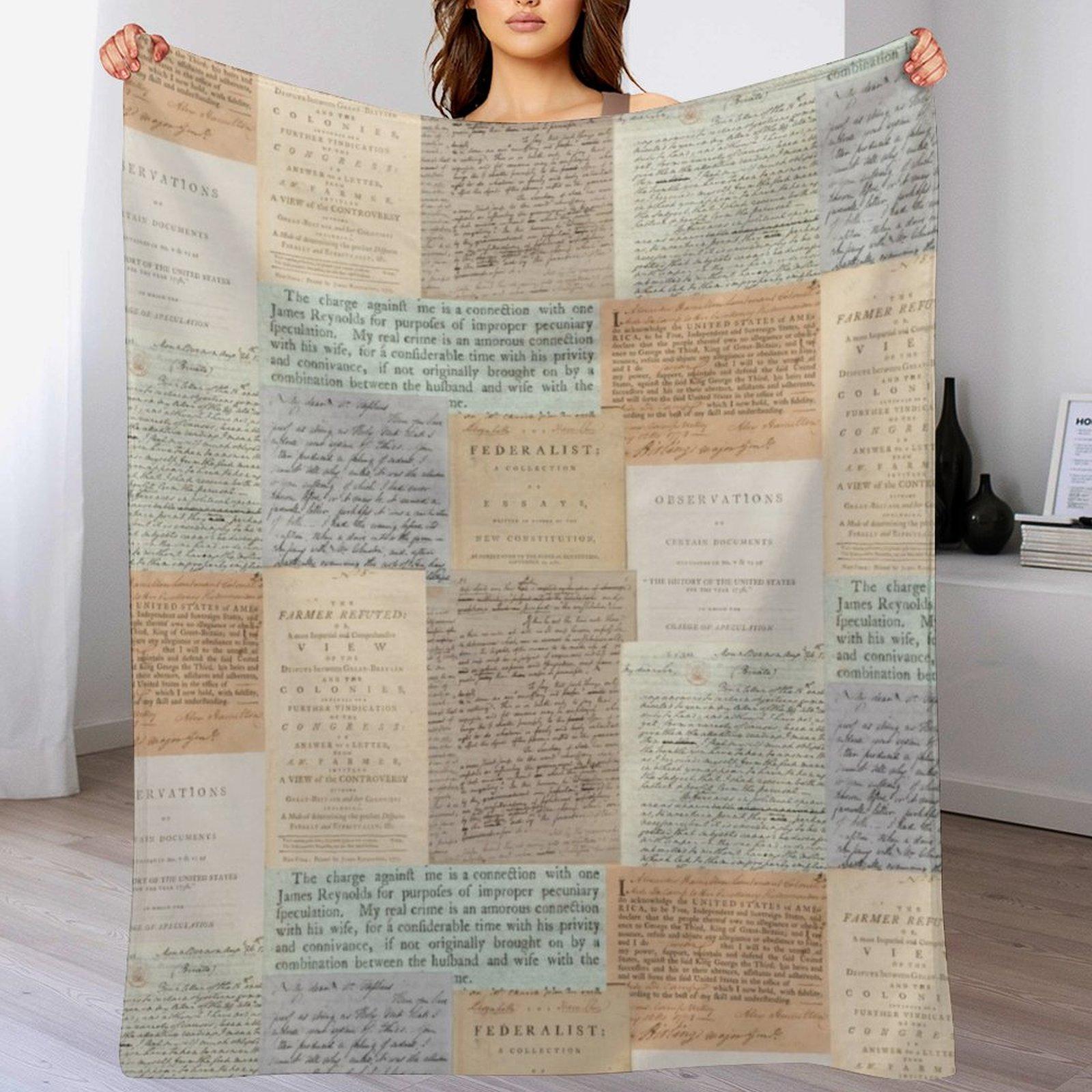 

Alexander Hamilton Papers Collection Throw Blanket Soft Plush Blanket as Housewarming Gift 102x76cm(40x30in)
