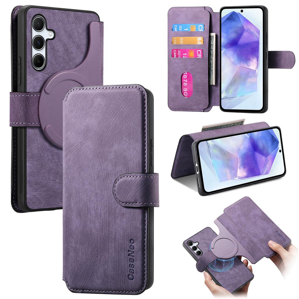 For Samsung Galaxy A55 5G Magnetic Case CASENEO Detachable Leather Phone Wallet Cover