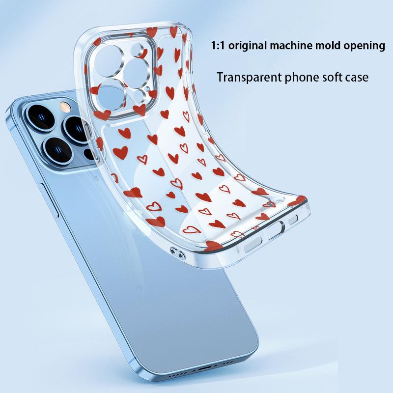 Temu Site Popular Red Little Love iPhone Case iPhone17promax Protective Case