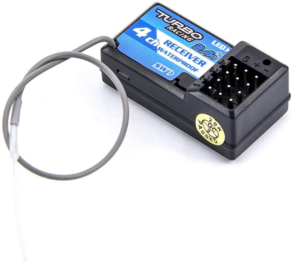 Turbo Racing 2.4GHz Receiver, 4-Channel Receiver, Compatible with P52, P32, and P62, RX41, Waterproof