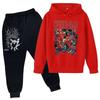 Kids Printed Hoodie and Sweatpants Set Long Sleeve Loose Fit Pullover Outfit for Boys and Girls
