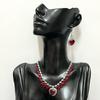 Zircon Love Pendant Jewelry Set Light Luxury Court Style Exaggerated Necklace Versatile Premium Earrings