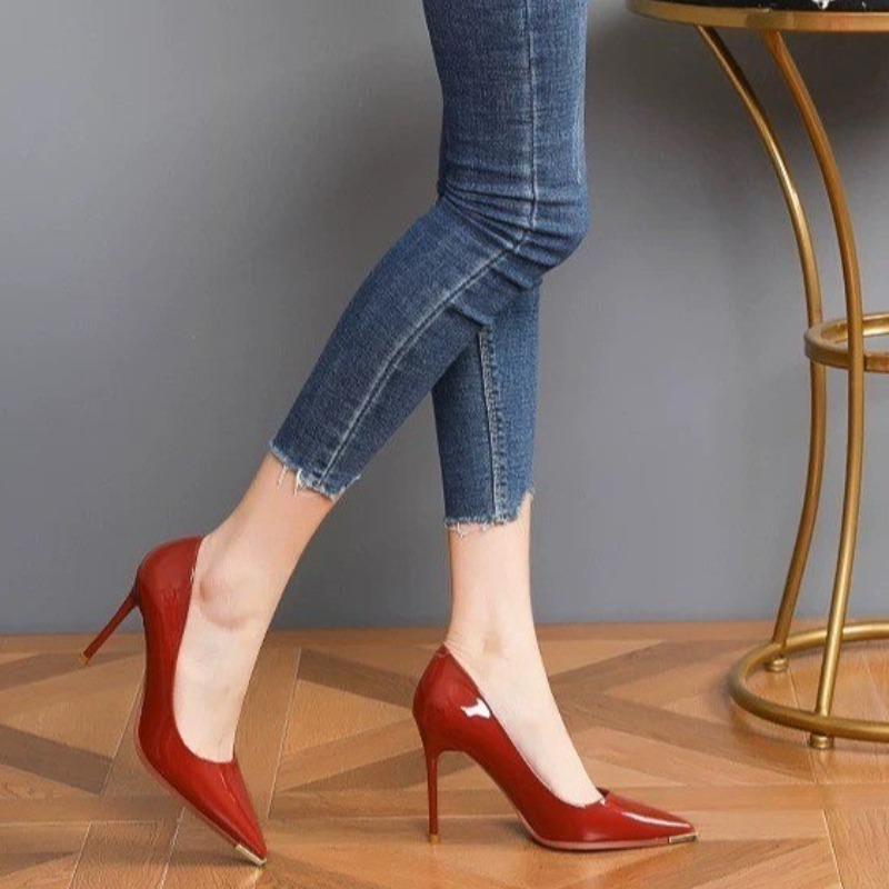 Fashion 2025 New Thin Heels Women Pumps Dress Classic Shoes Wedding Official Leisure Party Shoes Super Dress 1 Slip-On Pumps