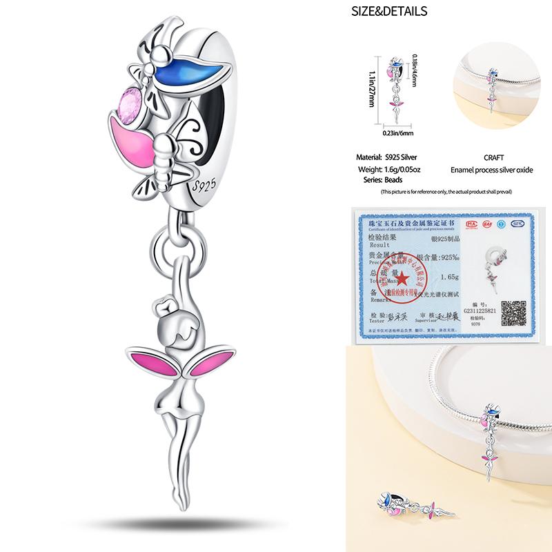 100% Kupfer Perle Elf Blume Fee Zirkon Anhänger Passen Original Armband Anhänger Charms Für Schmuckherstellung