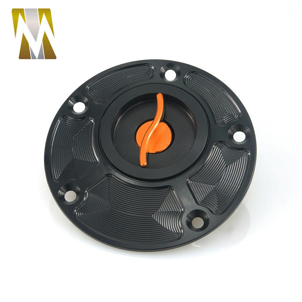 CNC Keyless Gas Fuel Tank Cap Cover For YAMAHA FZ1 FZ6 FZR750 FZR1000 (Orange