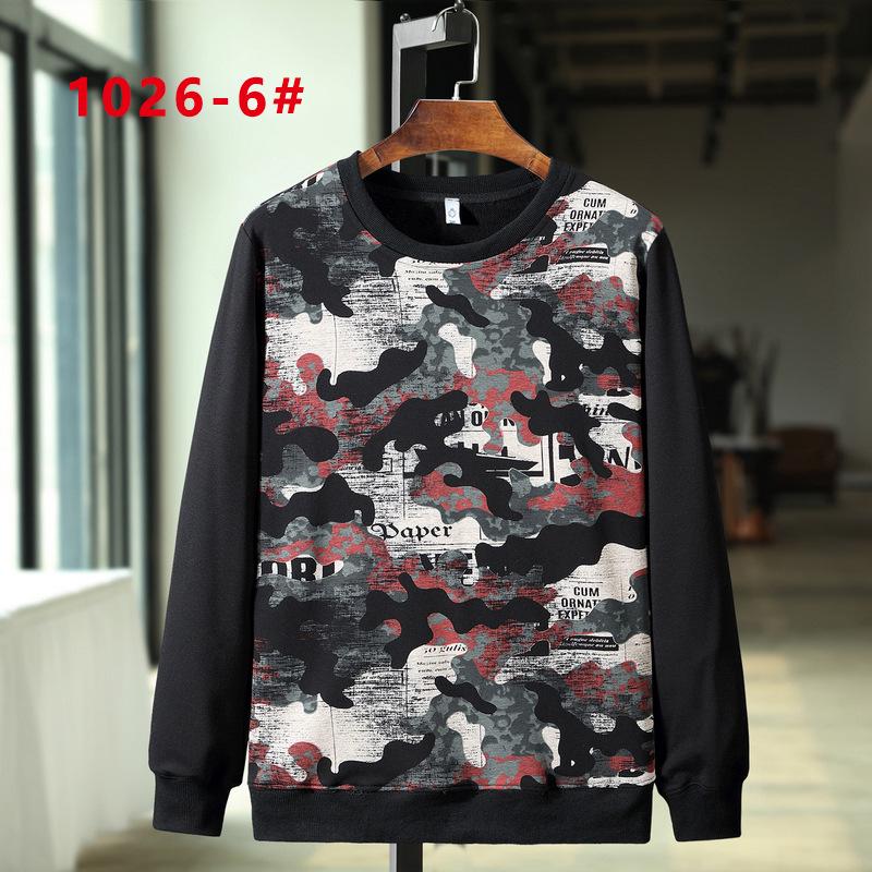 2020 Men's Plus Size Cotton Sweatshirt - Round Neck Long Sleeve, Extra Large Fit (Spring/Autumn)