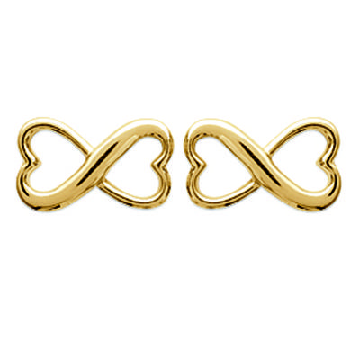 [L7881] - Gold Plated 'Love' Earrings - 11x6 Mm