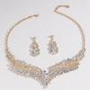 Bridal Jewelry Two-Piece Set Alloy Diamond Necklace Evening Dress Earrings Set Yiwu Jewelry