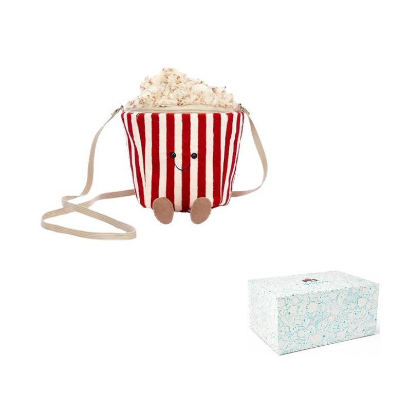 Jellycat Fun Items Series Popcorn Bag Cute Doll Plush Doll 19cm Height