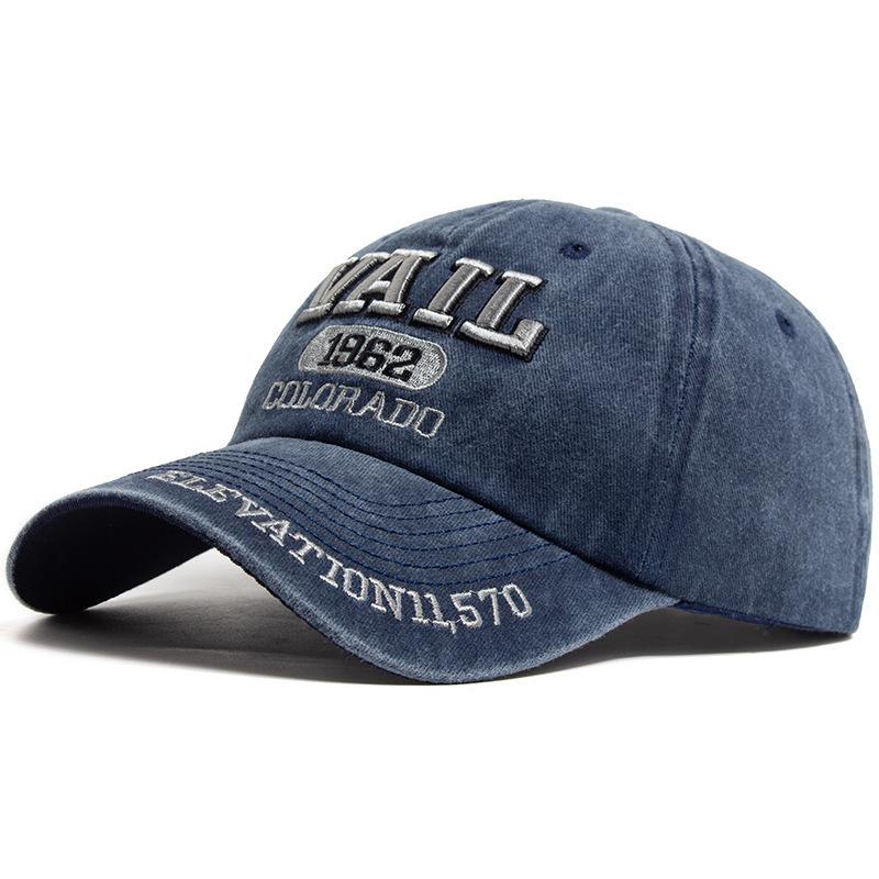 Embroidered baseball cap men washed cotton do old denim cap women