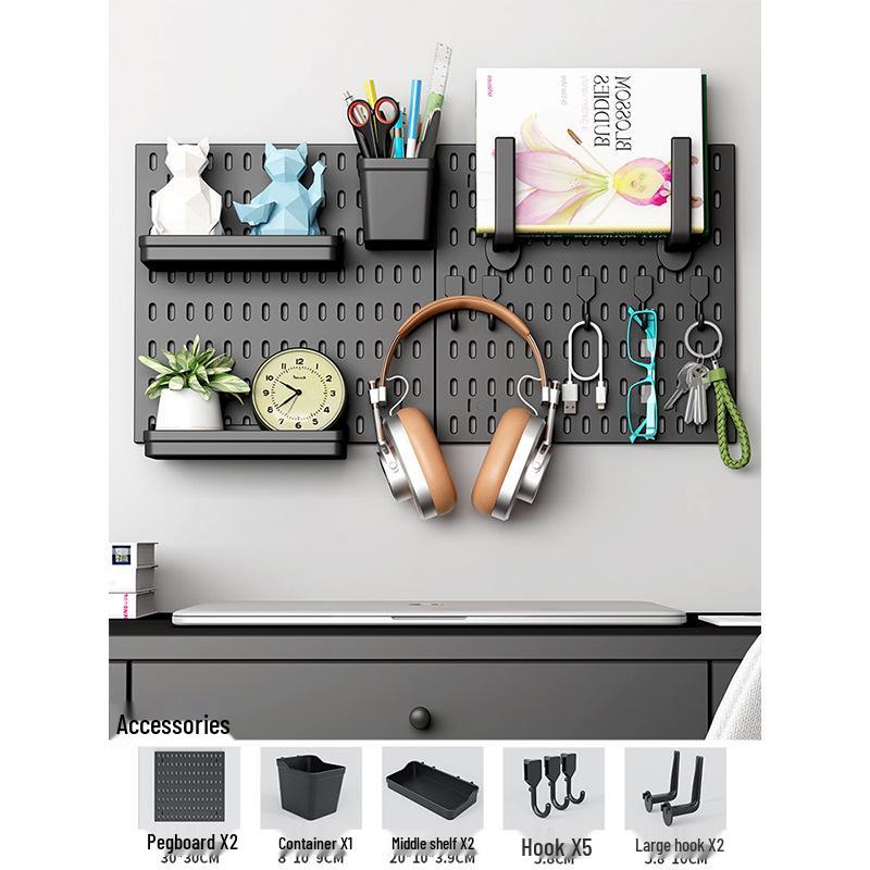 Punch-Free Perforated Board Rack: DIY E-Sports & Study Room Wall Decor for Game Equipment Display