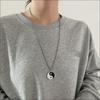 Necklace Compass Titanium Steel Tai Chi Amulet Engraved Link Present Steels Pendant Wide Row Jewelry Stainless Circle Cool