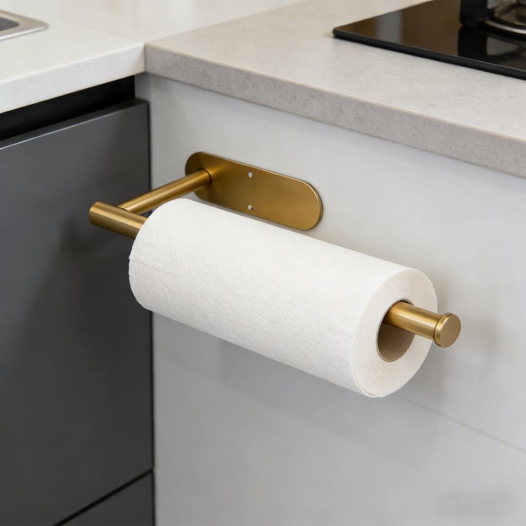 Papierhandtuchhalter unter dem Schrank, Selbstklebender Papierhandtuchhalter für Küchenarbeitsplatte und Wand