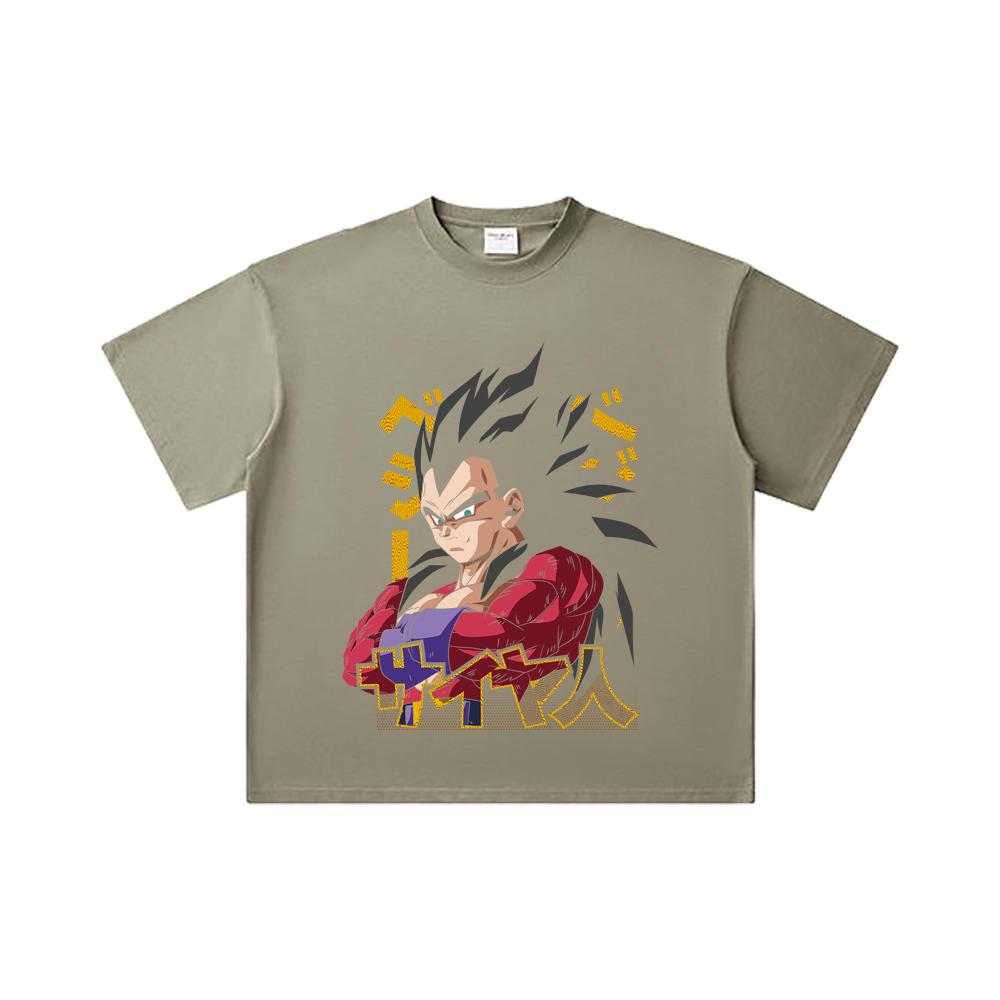 260 GSM Double Yarn 32 Count 100% Cotton Dragon Ball V18 Goku Print Unisex Heavy Cotton T Shirt