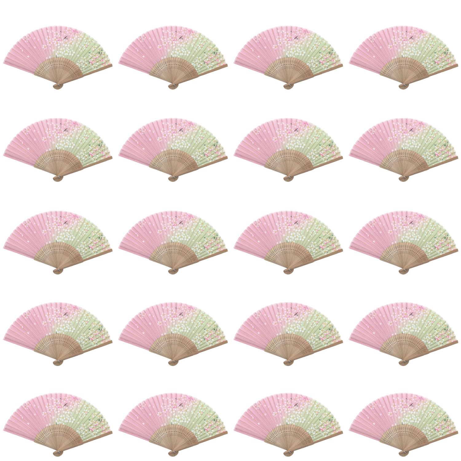 

Castle Enterprises Premium Handmade Fans [Dancing Cherry Blossoms] Set of 20 - A Bulk Purchase, a Great Japanese Souvenir for Foreigners