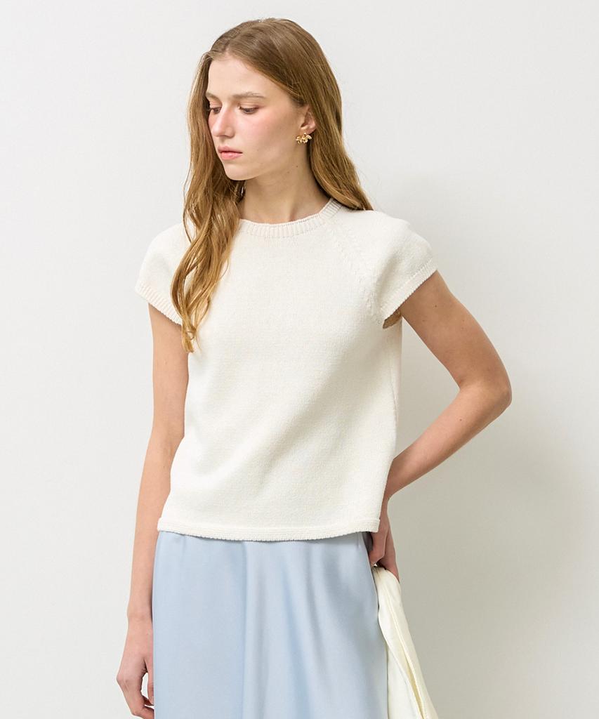 Nyuluki Feminine Short-Sleeved Knit_Ivory