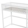 Litera con Escalera de Seguridad Armario Diseño de Barandilla Alta Estante de Almacenamiento Superficie Lisa Dormir 90 X 200cm Cama para Habitación Infantil con Barra para Ropa Habitación