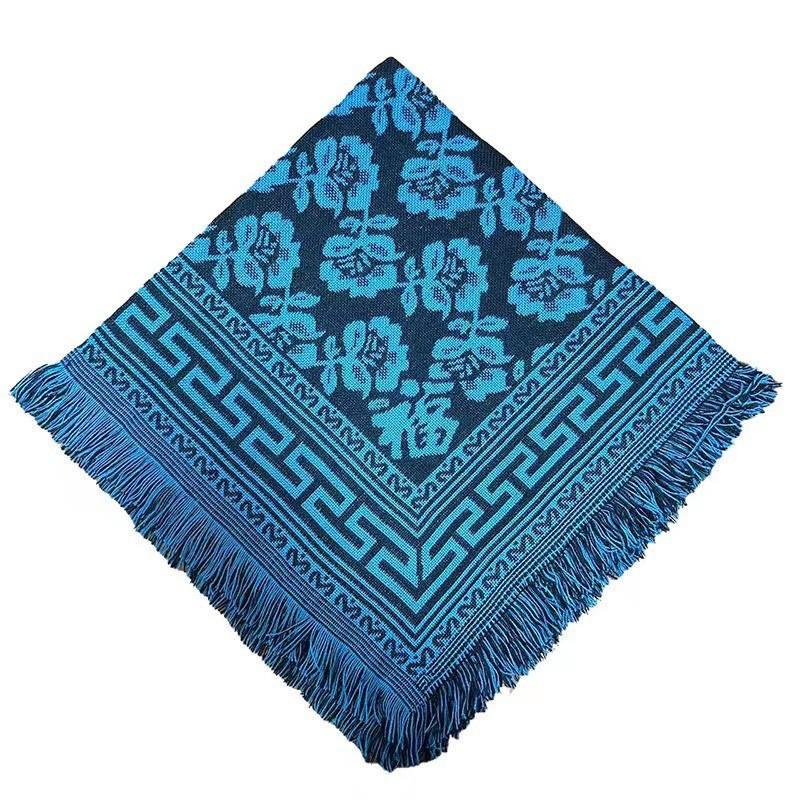 Ethnisch Stil Damen Quadratisches Tuch Mit Blumenmuster Warmes Winteraccessoire Für Damen Mittleren Alters