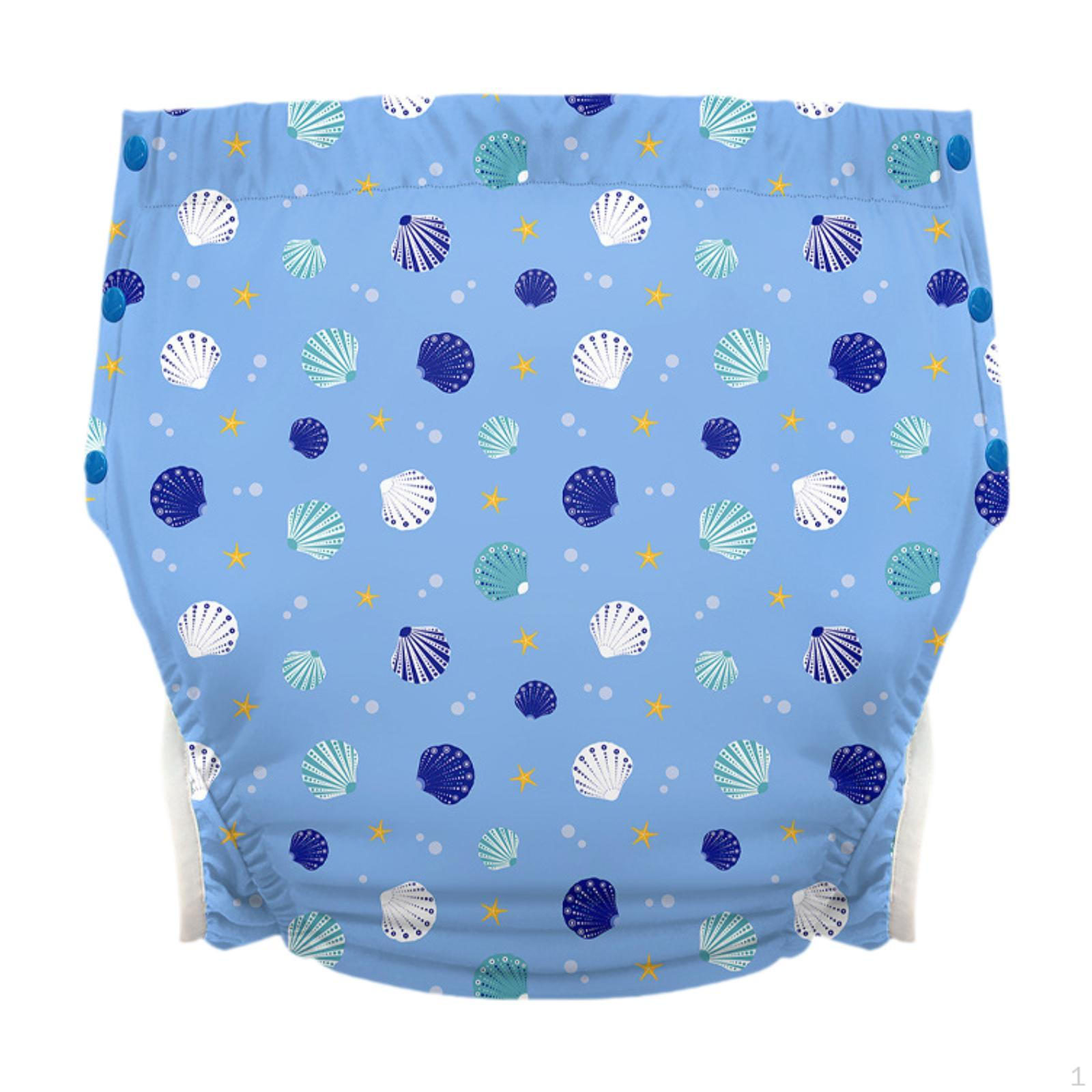 

Adult Diaper Adjustable Waist Waterproof Cloth Nappy Cover Breathable Lining Reusable Incontinence XL синий