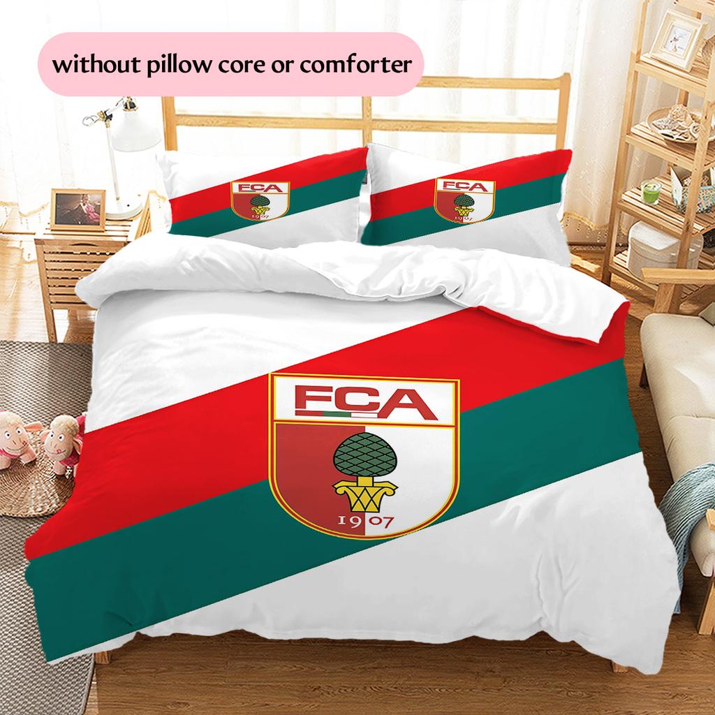 FC Augsburg2 Pattern Bedding Quilt Set  Home Decoration  Gift (1 * Duvet Cover + 2 * Pillowcase  Without Core)